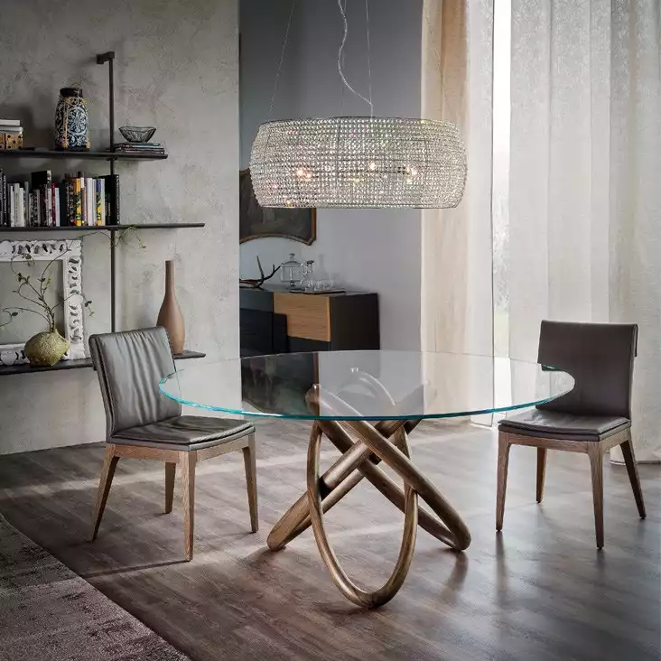 Round crystal table cattelan italia