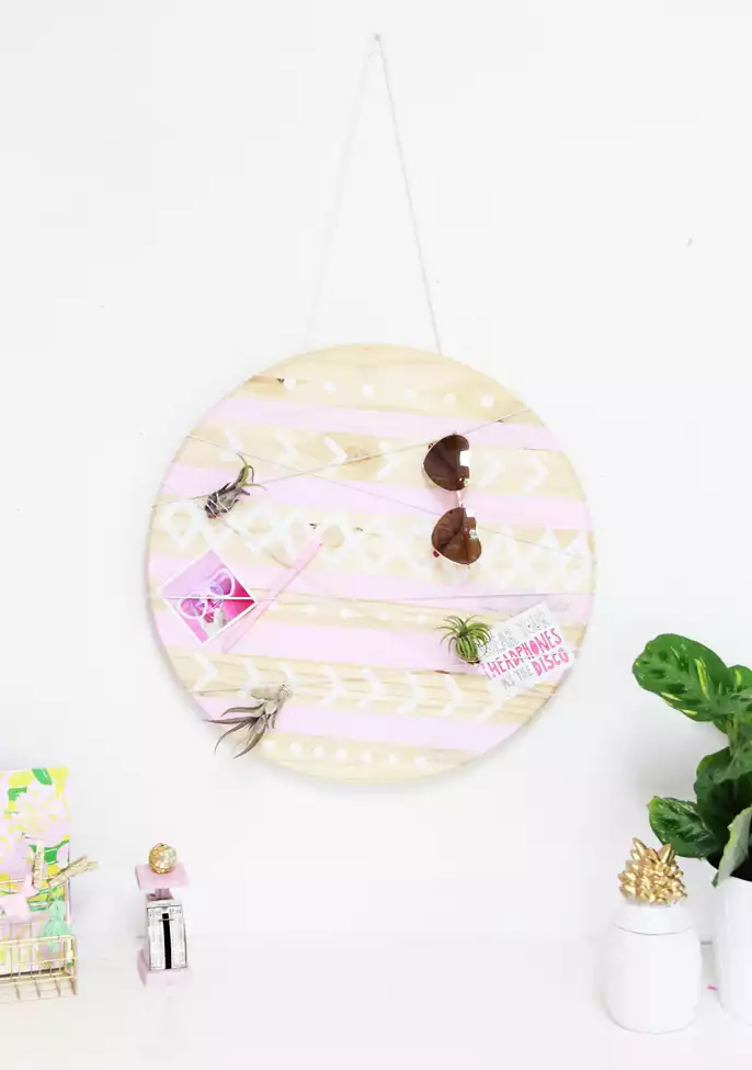 Round mud cloth inspired organizer