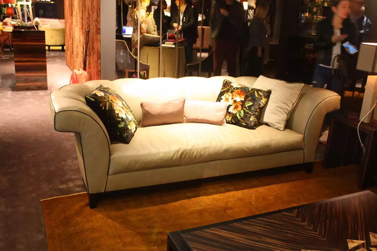 This modern take on an English roll arm couch is deep and comfortable.