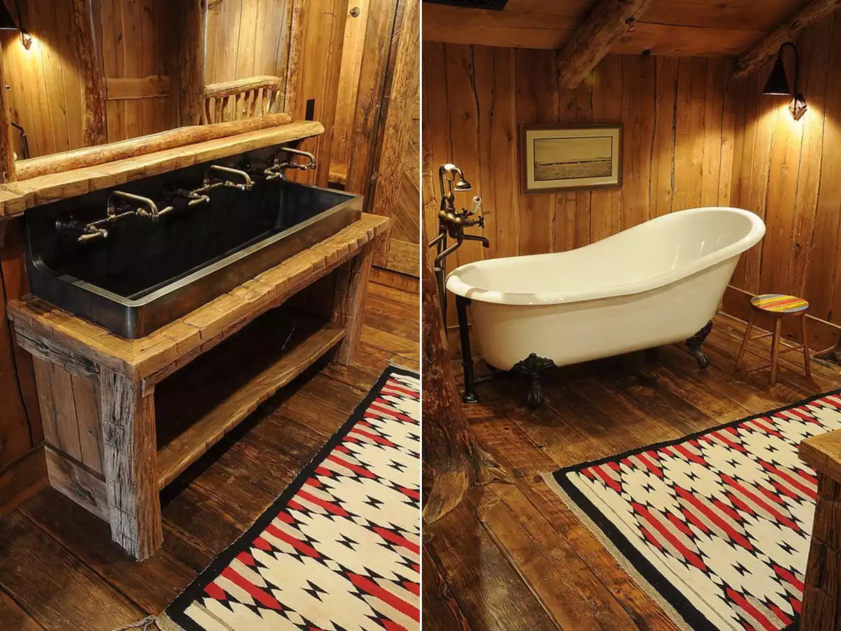 Rustic Bathroom for a sky house