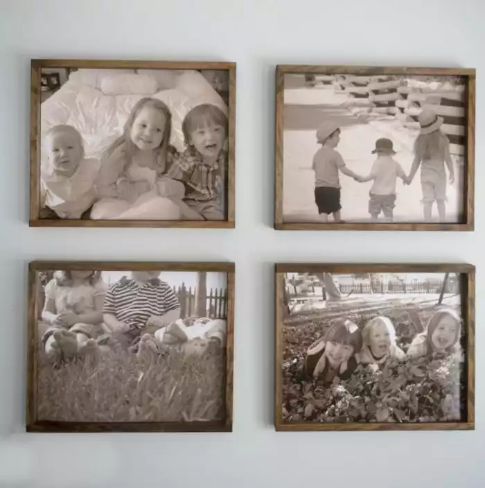 Rustic wood frames for family pictures