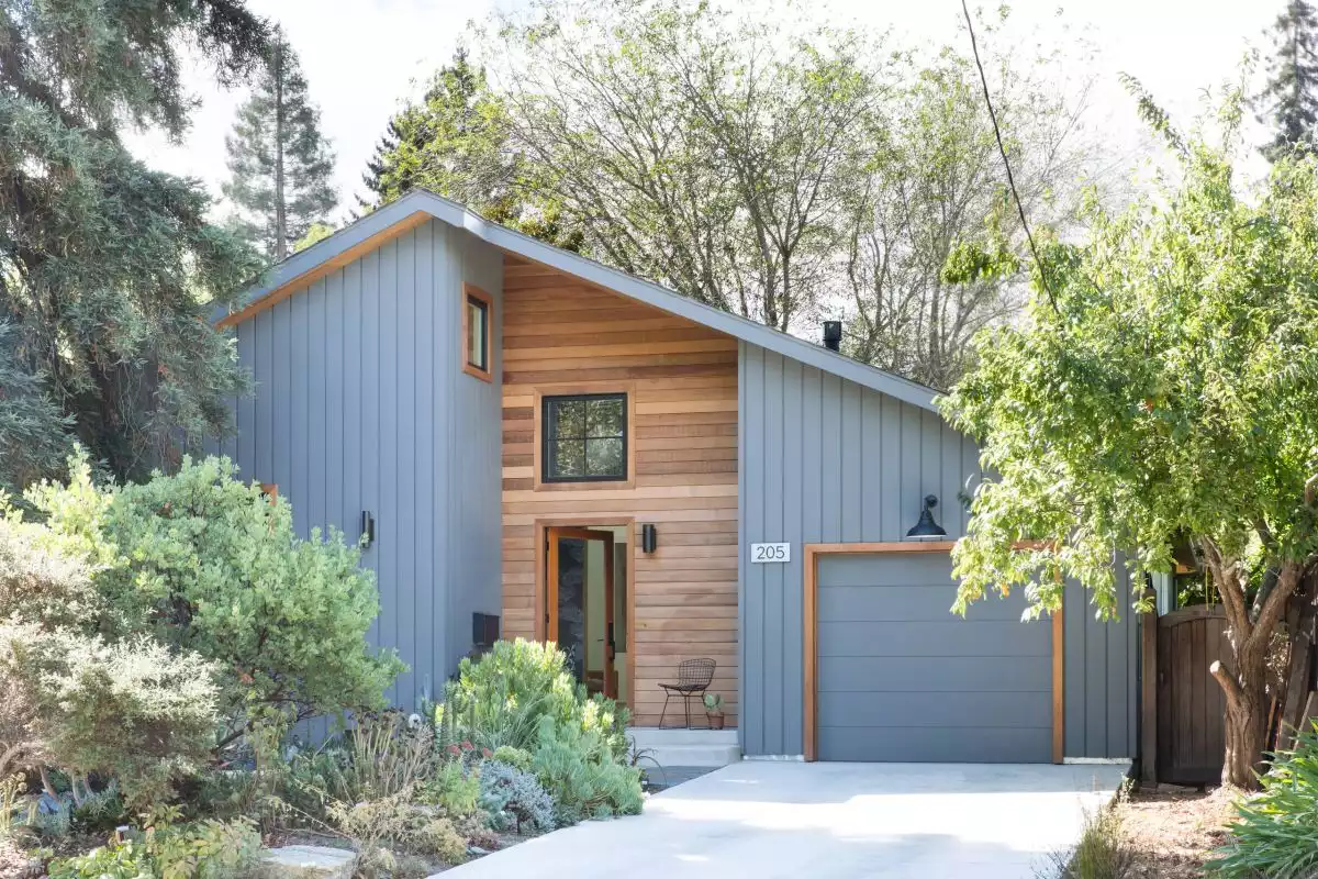 Scandinavian house with vertical siding