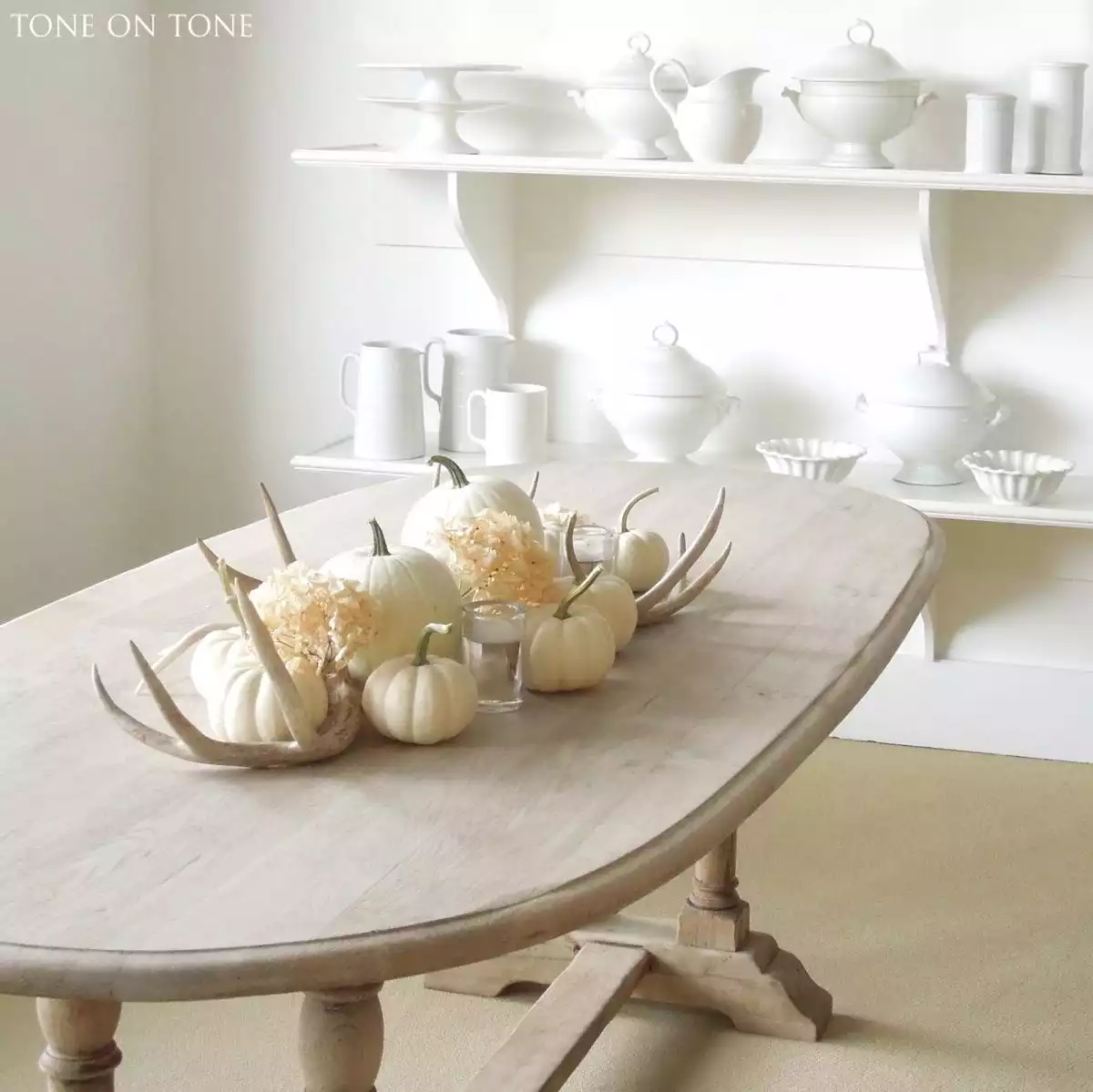 Pumpkin and Antler Table Display