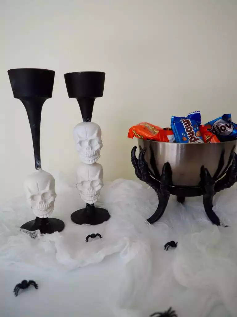 Skulls on a candlestick