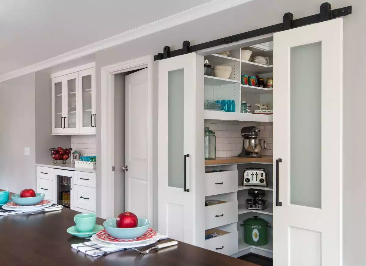 Sliding Pantry Doors with Frosted Glass