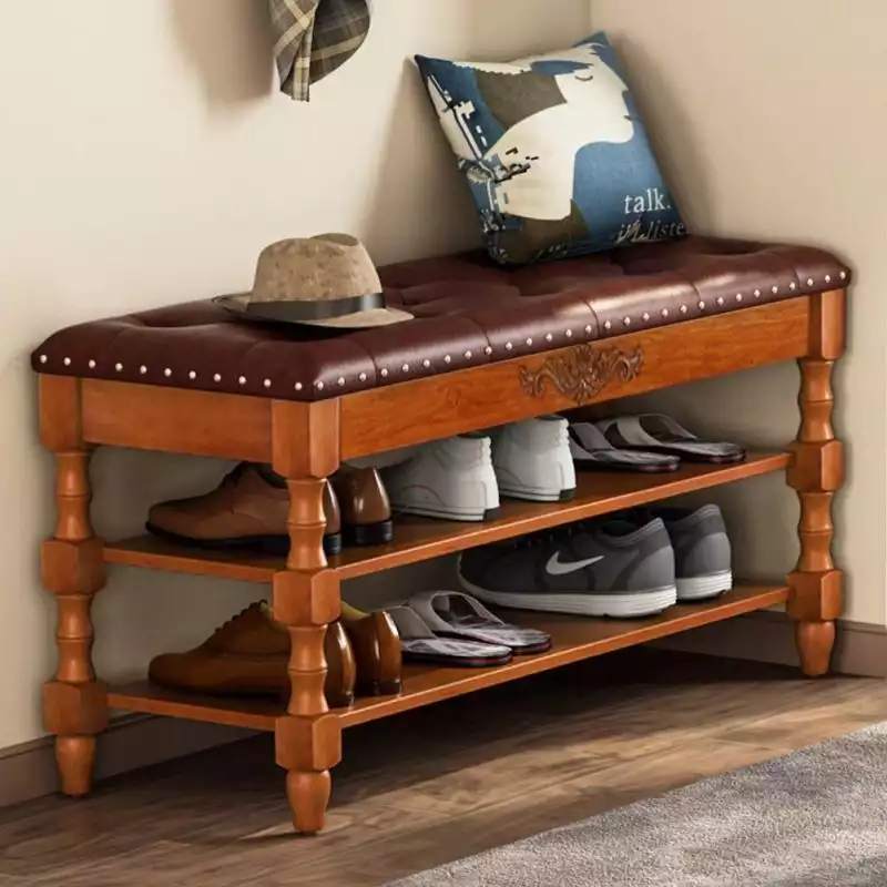 Solid Wood Storage Bench Entryway with Lift Top