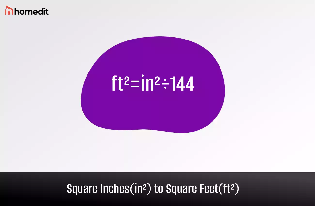 Square Inches to Square Feet – in² to ft²