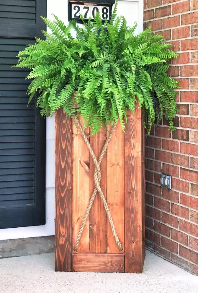 Tall wooden planter