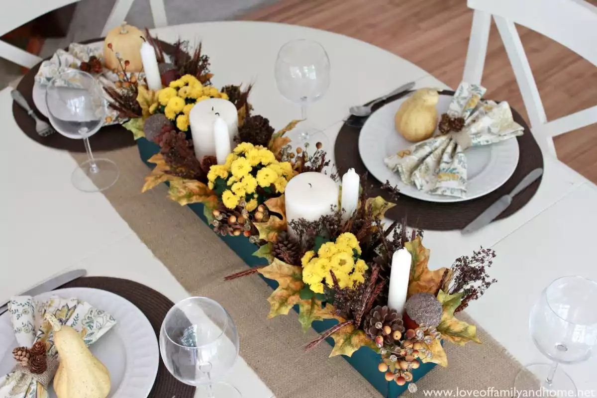 Fall Tablescape with Yellow Mums