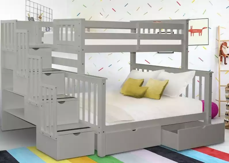 Tena Stairway Twin Over Full Bunk Bed with 6 Drawers