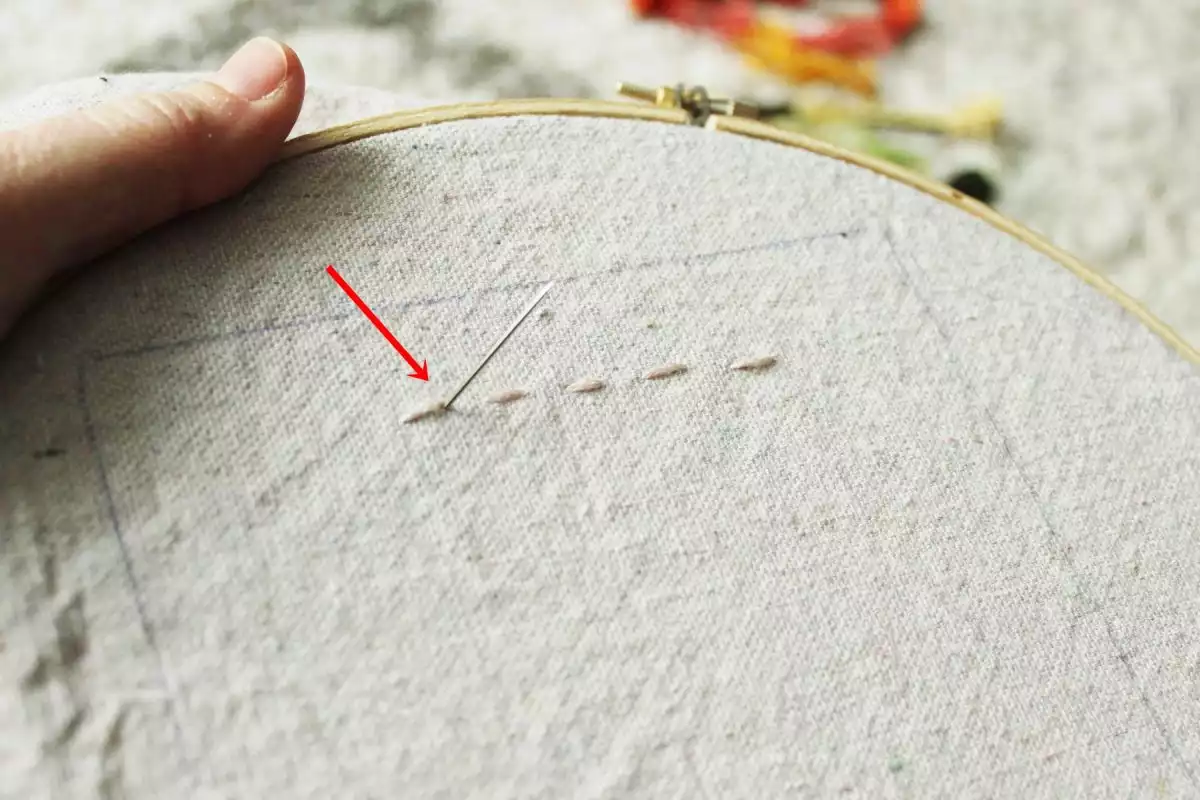 Thread your needle with the first embroidery floss