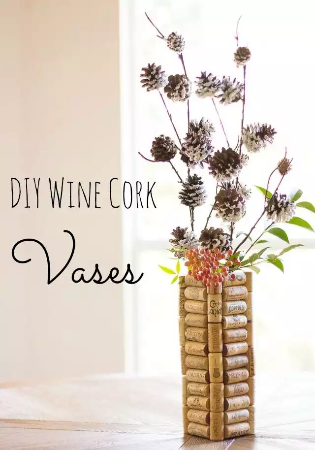 DIY Wine Cork Vases