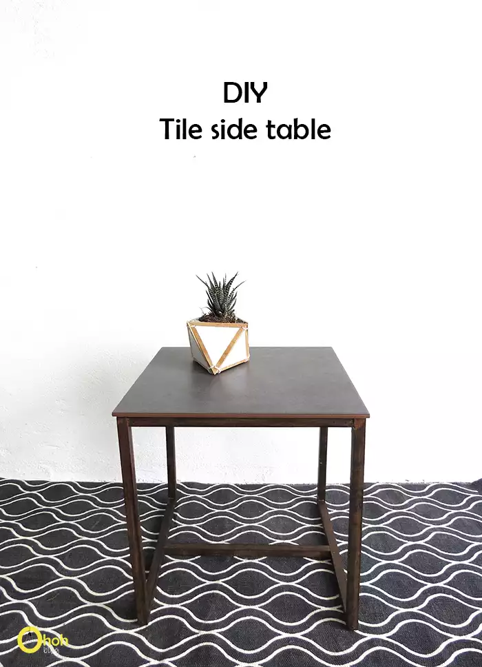 Tile side table diy