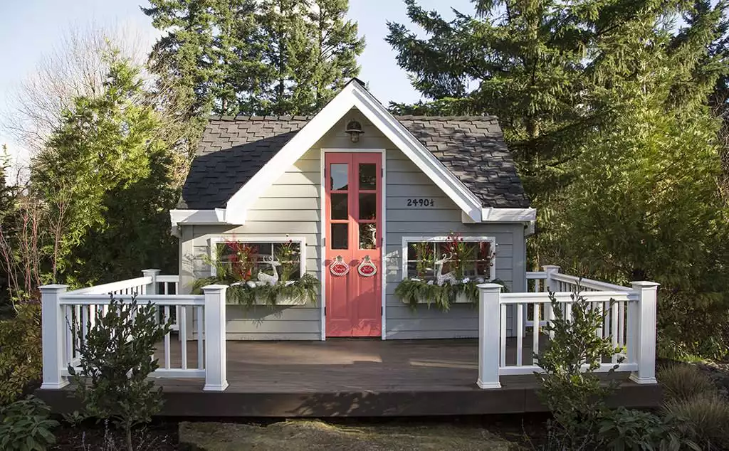 Tiny house christmas window boxes