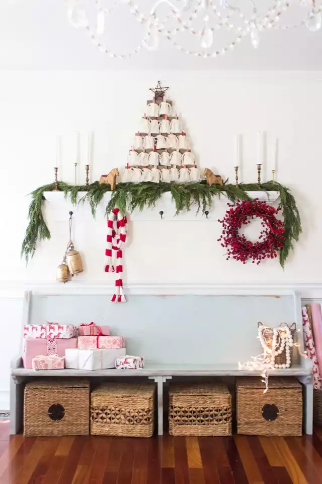 Traditional Simple Home for Christmas Decor - Fake Mantel
