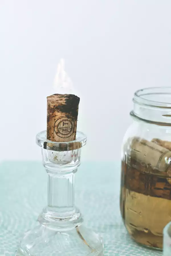 Turn Your Corks Into Candles