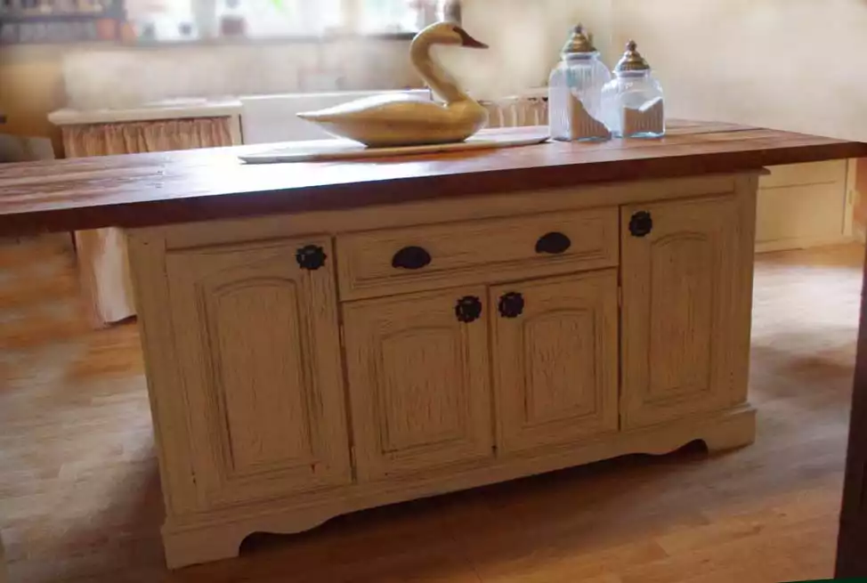 Turn an old dresser into a kitchen island