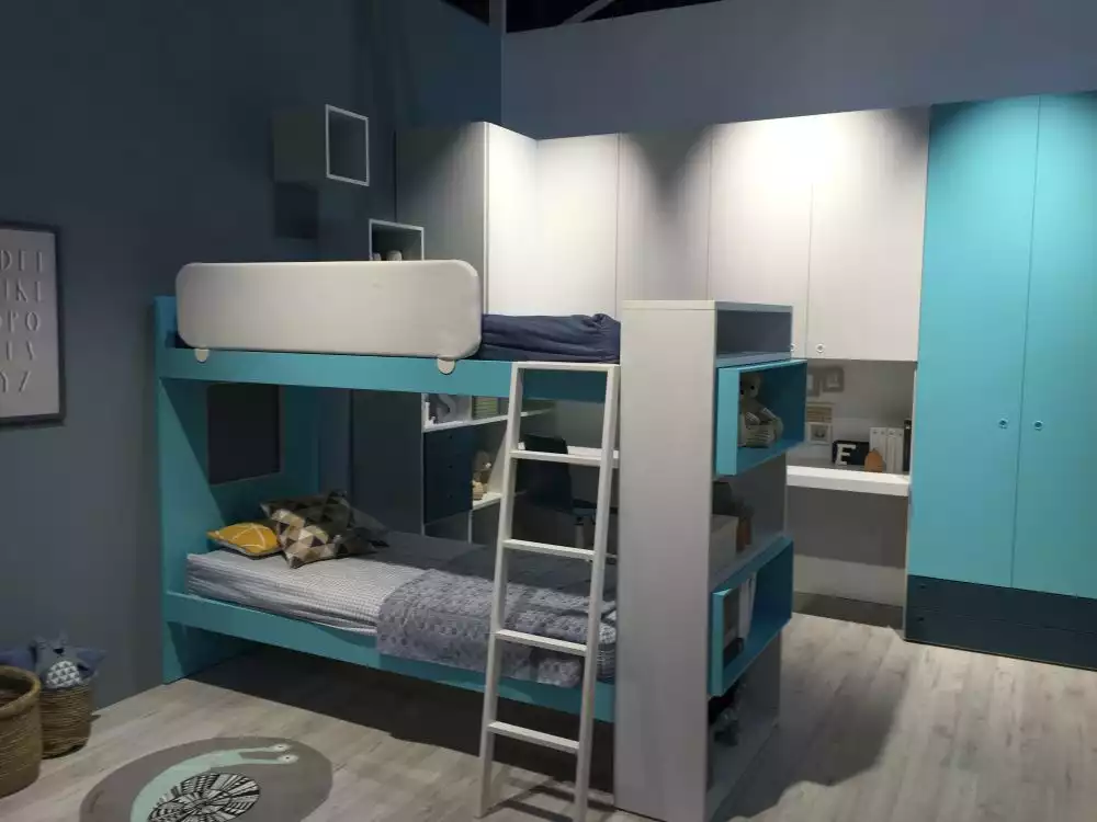 Turquouise bunk beds for boys room