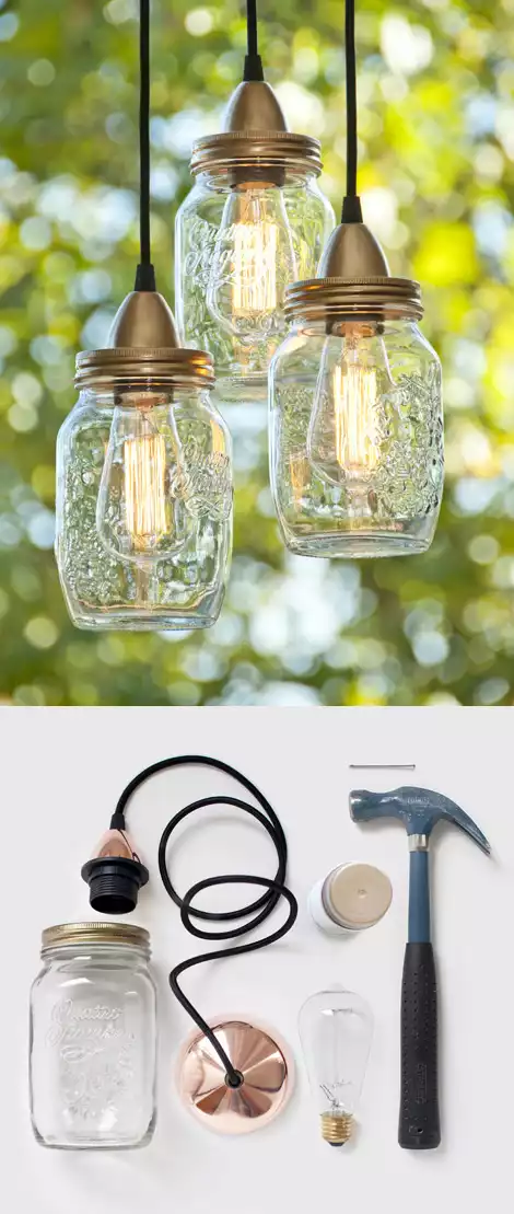 Unique lighting fixtures from mason jar