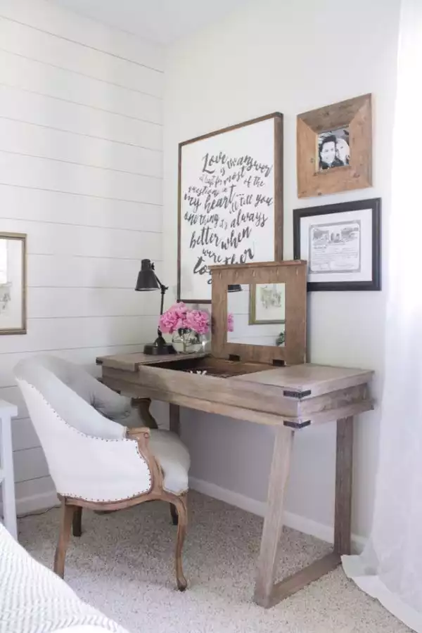 Vanity desk with hidden storage