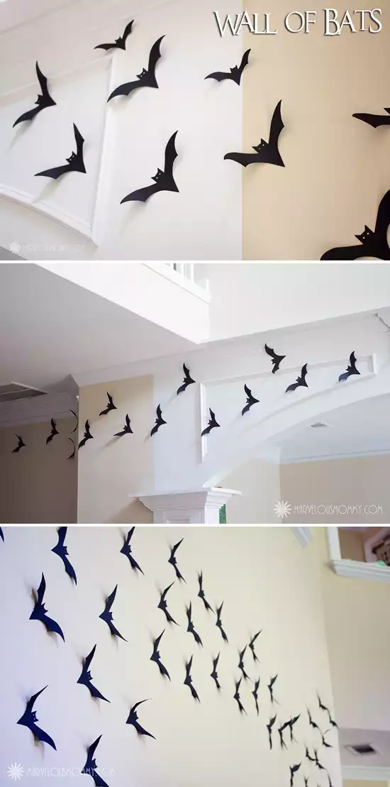 Wall of bats for Halloween