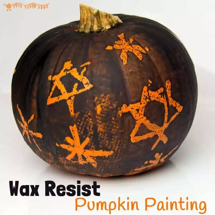 Wax Drawing Pumpkin Painting Designs