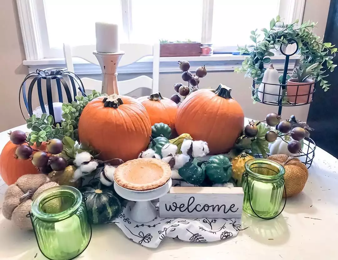 Eclectic Autumn Bounty Centerpiece