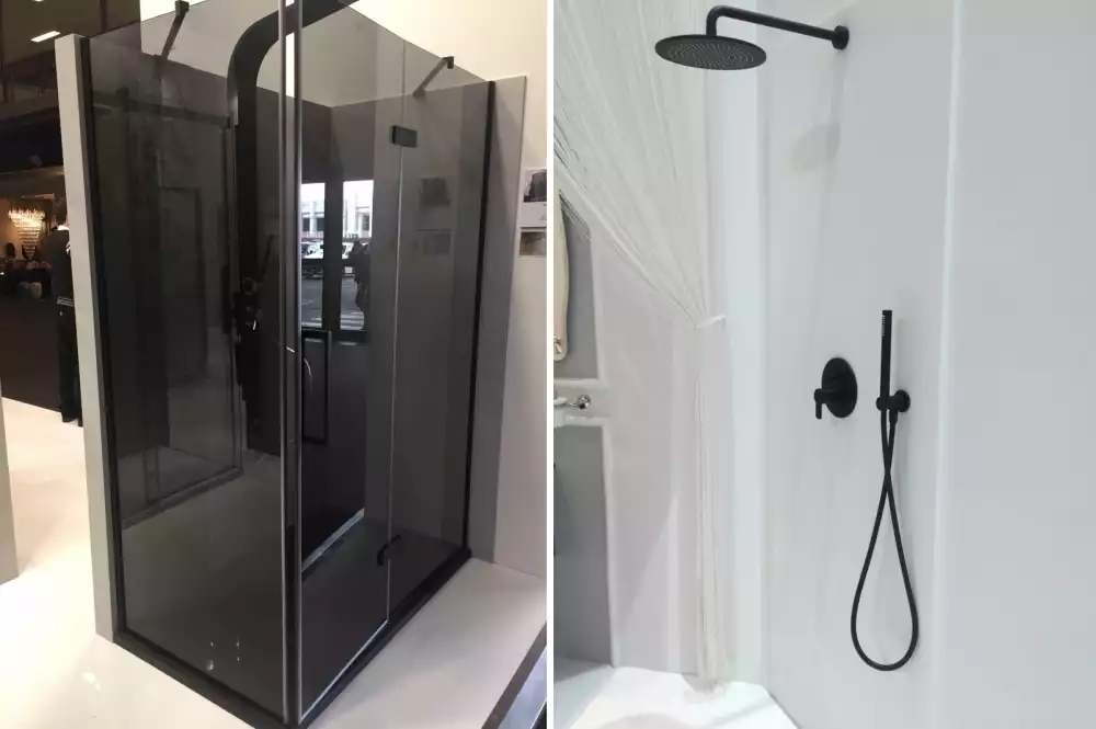 What is the difference between a shower stall and a walk-in shower?