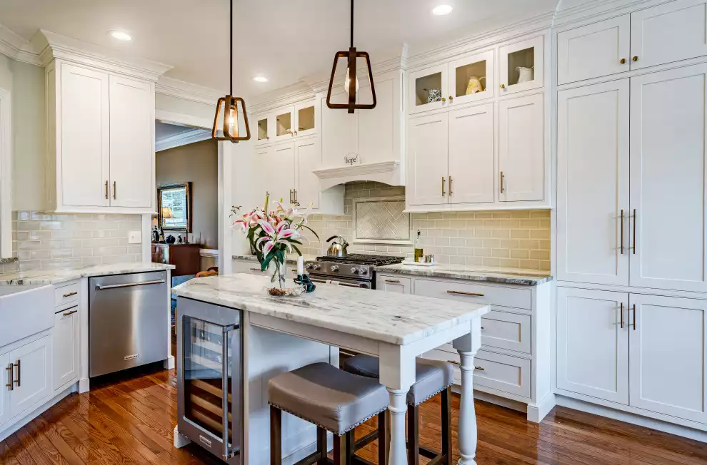 White Dolomite in a Traditional Kitchen