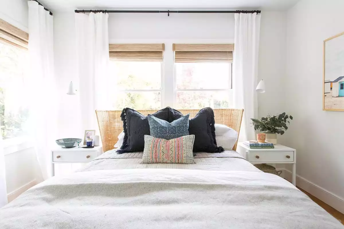 White boho curtains