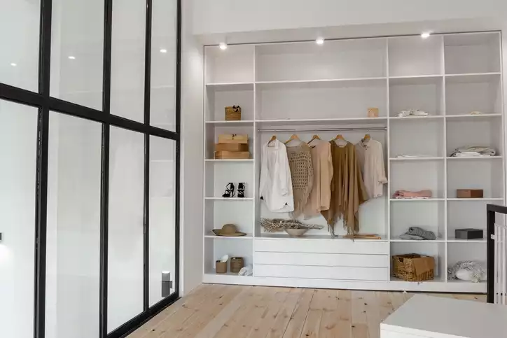 White walk in closet