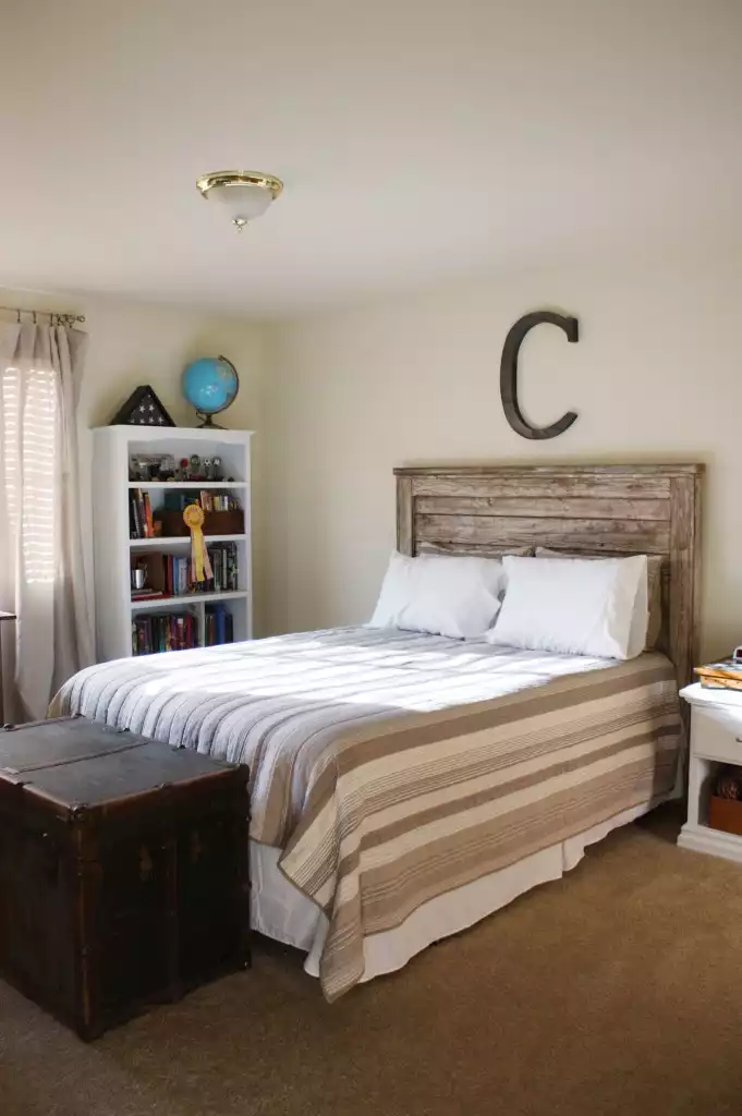 White washed headboard design