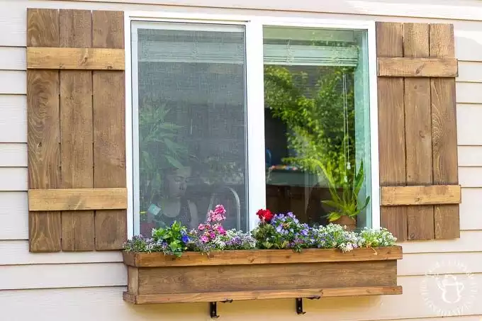 Window box planter and shutter