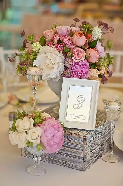 Wine crate centerpiece