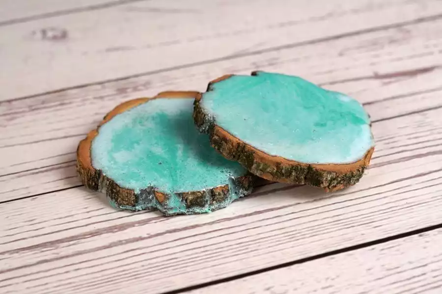 Wood and resin coasters