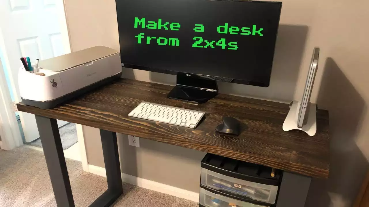 Freestanding desk with a simple and modern design