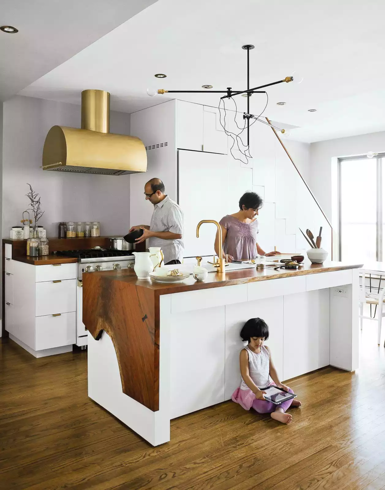 Wood waterfall countertop