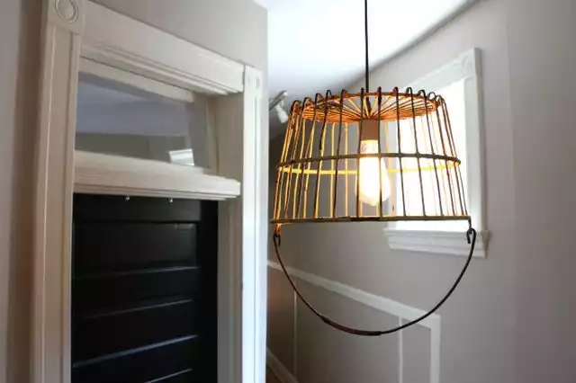 antique basket into a lamp