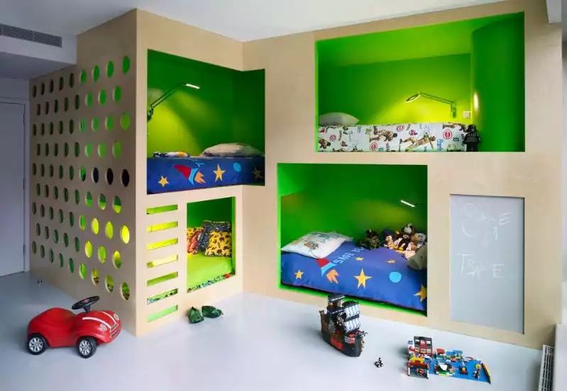 Apartment kids room for boys modern bunk beds