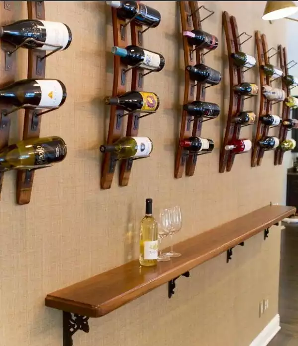 Basement bar shelf