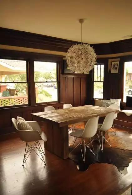 Brown dining room