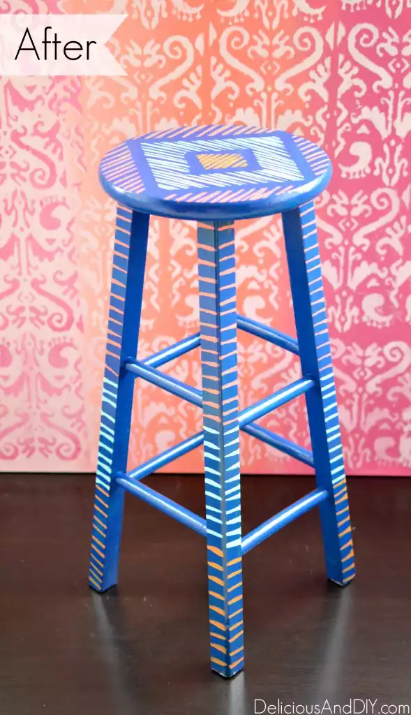 brush stroke art stool