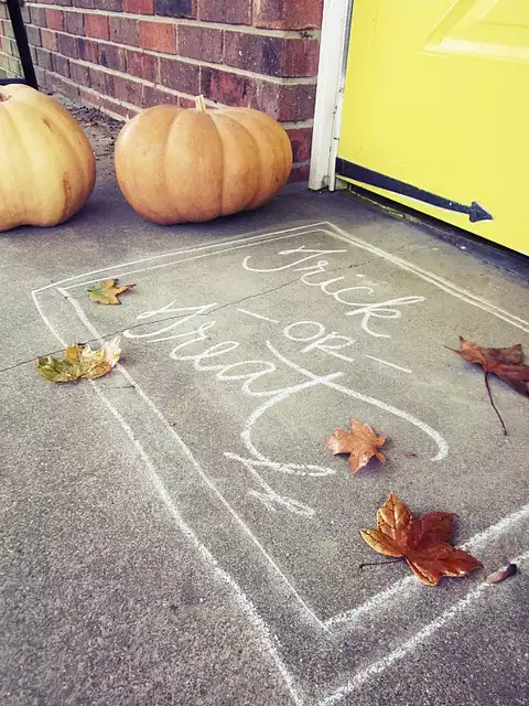 chalk a doormat for halloween