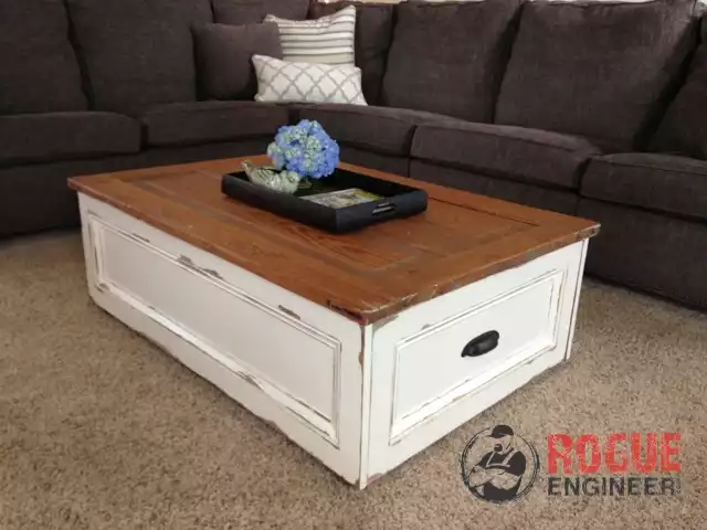 coffee table with storage from an old door