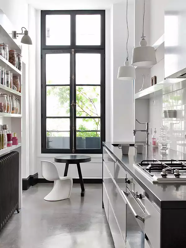 Concrete floor for kitchen easy to clean