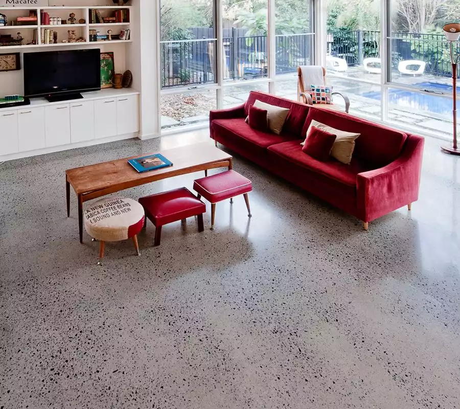 Concrete floor unfinished polished