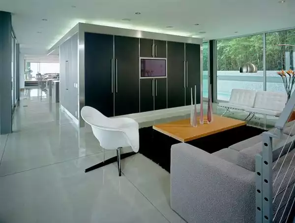 Concrete polished foor living room