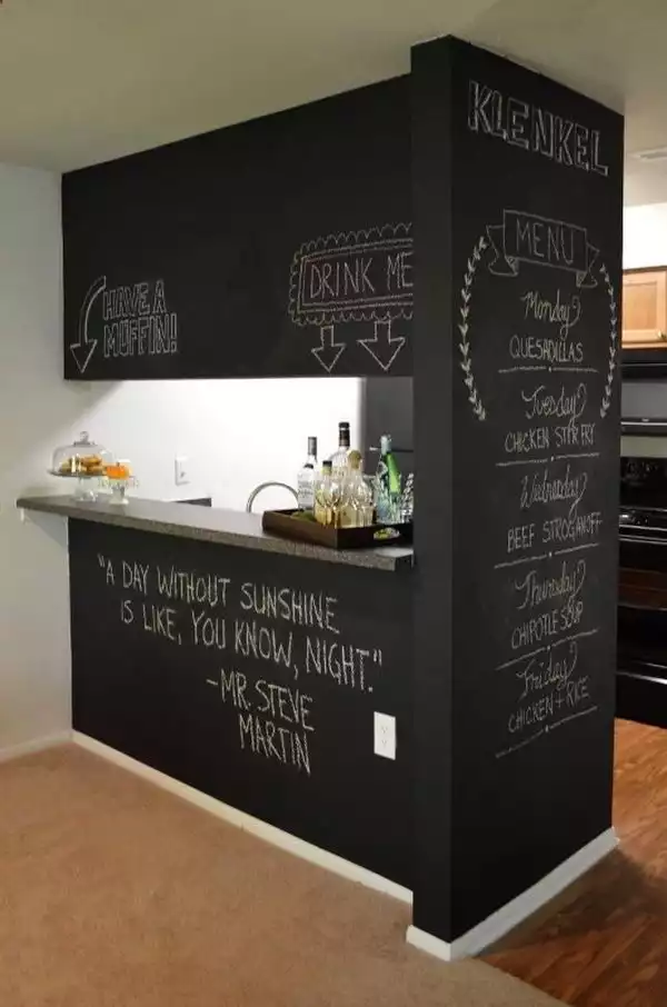 Diy chalkboard wall bar