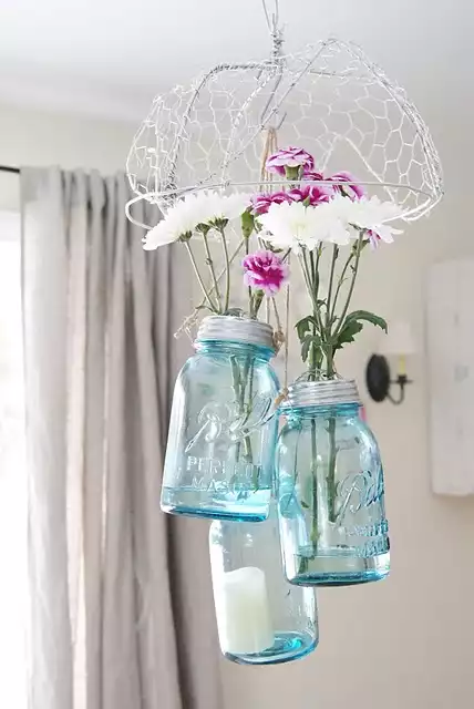 Diy mason jar hanging vases