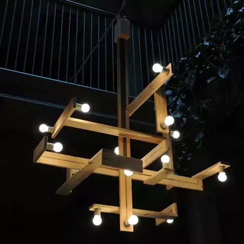 DIY chandelier from old pallets